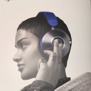 Dyson Blue Over-Ear Headphones with Silver Accents